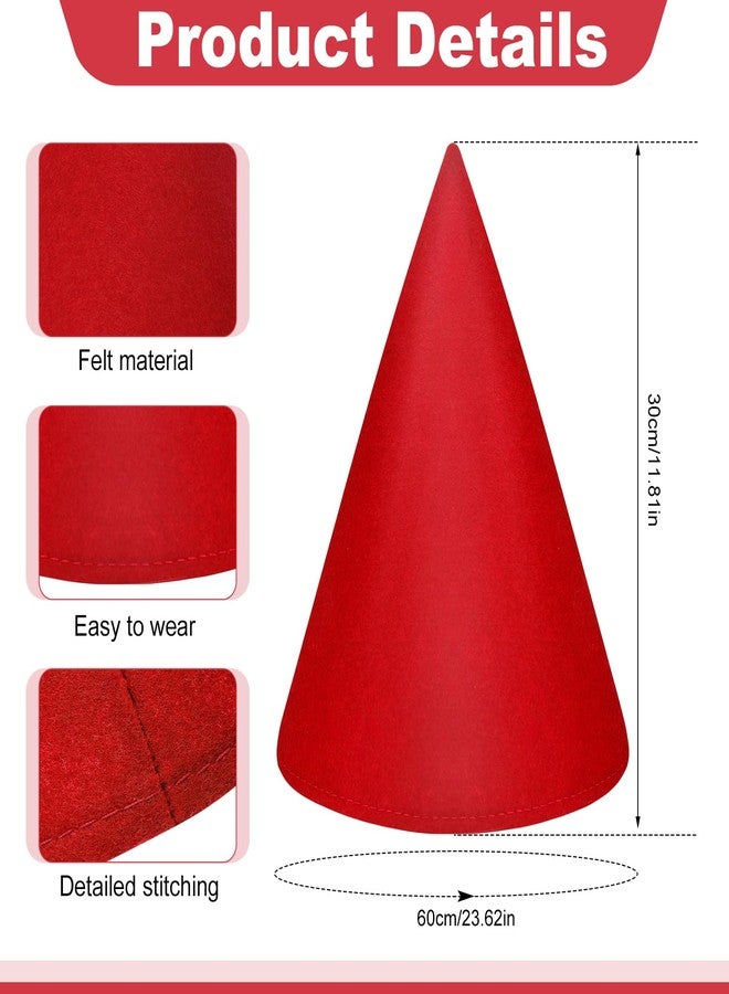 XLSXEXCL Kids Crayon Costume Set, Crayon Apron with Gnome Cone Hat, Funny Dress Up Outfit Accessories for Halloween, World Book Day, School Plays (Red) - Image 3